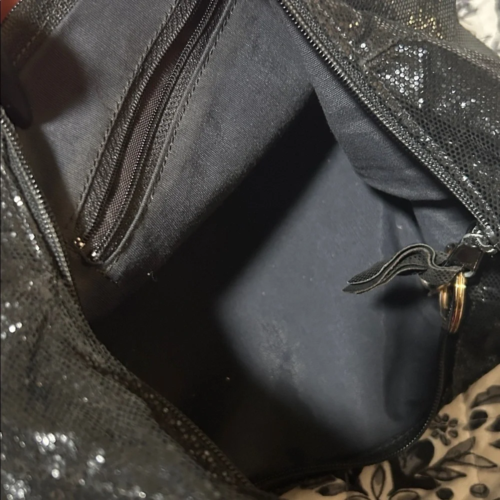 Black Shiny hobo Handbag